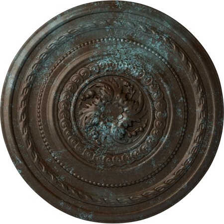 Ekena Millwork Pearl Ceiling Medallion (Fits Canopies up to 1 7/8"), 26 1/4"OD x 1 1/2"P, Bronze Blue Patina CM26PEBBS